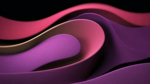 chris nun close up of abstract 3d gradient shapes made of red